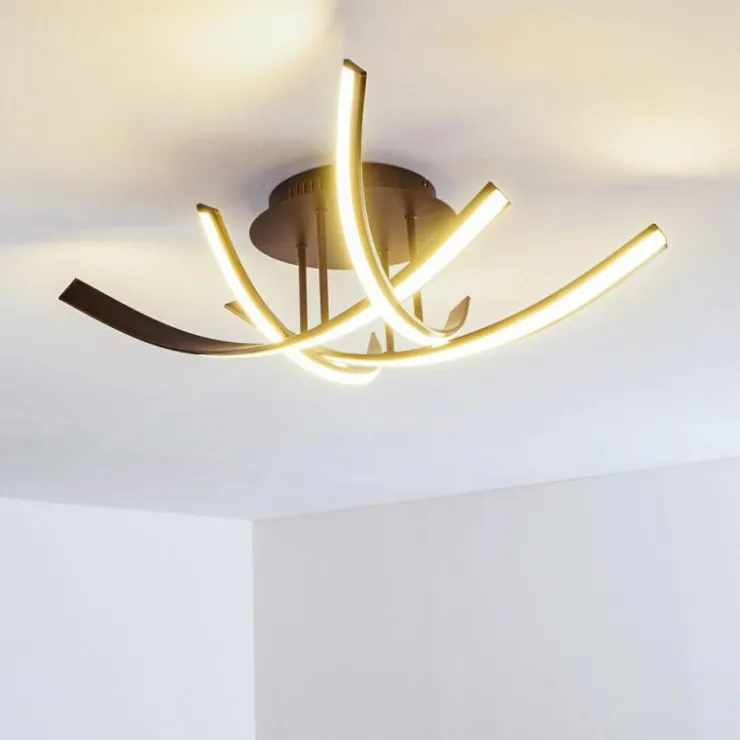 hofstein Éclairage Led|Plafonnier Aranu LED Rouille, 4 lumières