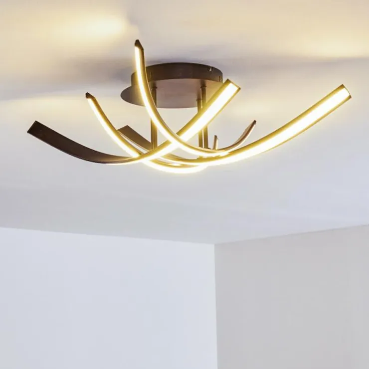 hofstein Éclairage Led|Plafonnier Aranu LED Rouille, 4 lumières