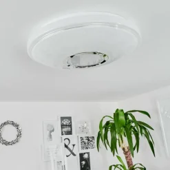 Plafonnier Auxerre LED Blanc, 2 lumières, Télécommandes, Changeur de couleurs