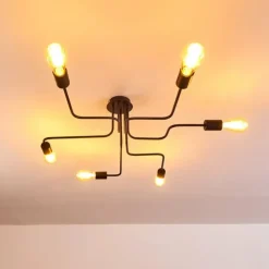 hofstein Plafonniers|Plafonnier Bogno Noir, 6 lumières