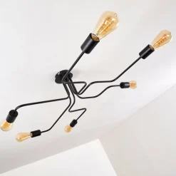 hofstein Plafonniers|Plafonnier Bogno Noir, 6 lumières