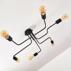 hofstein Plafonniers|Plafonnier Bogno Noir, 6 lumières