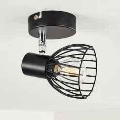 hofstein Spots Et Projecteurs|Plafonnier Bolderslev Chrome, Noir, 1 lumière