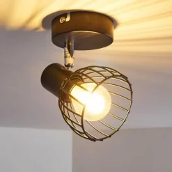 hofstein Spots Et Projecteurs|Plafonnier Bolderslev Chrome, Noir, 1 lumière