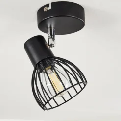 hofstein Spots Et Projecteurs|Plafonnier Bolderslev Chrome, Noir, 1 lumière