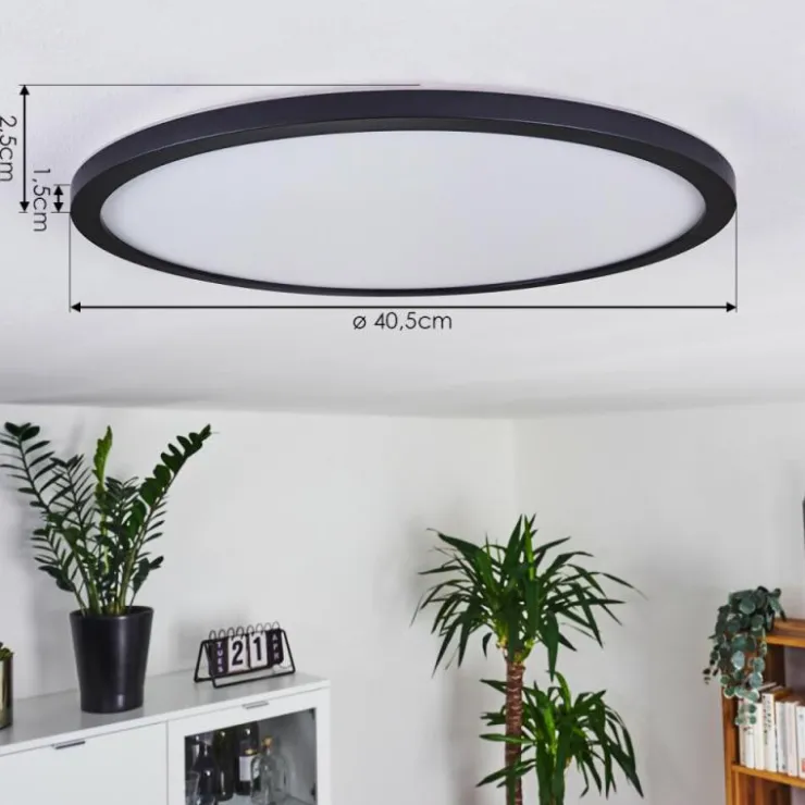 hofstein Éclairage Led|Plafonnier Boyero LED Noir, 1 lumière