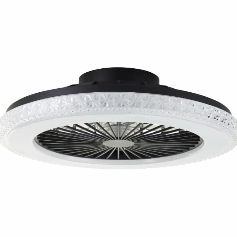 Plafonnier Brilliant Badria LED Noir, 1 lumière, Télécommandes