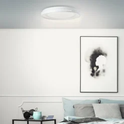 Luminaires Brilliant Éclairage Led|Plafonnier Brilliant Barty LED Chrome, Blanc, 1 lumière, Télécommandes
