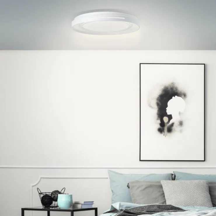 Luminaires Brilliant Éclairage Led|Plafonnier Brilliant Barty LED Chrome, Blanc, 1 lumière, Télécommandes