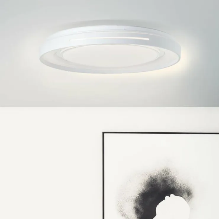 Luminaires Brilliant Éclairage Led|Plafonnier Brilliant Barty LED Chrome, Blanc, 1 lumière, Télécommandes