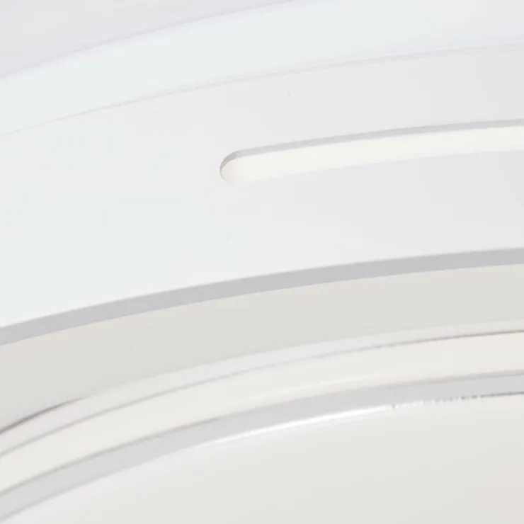 Luminaires Brilliant Éclairage Led|Plafonnier Brilliant Barty LED Chrome, Blanc, 1 lumière, Télécommandes