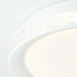 Plafonnier Brilliant Burlie LED Blanc, 1 lumière, Télécommandes, Changeur de couleurs