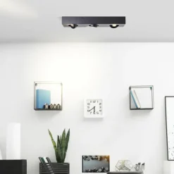 Luminaires Brilliant Éclairage Led|Plafonnier Brilliant Doro LED Noir, 3 lumières