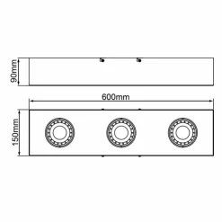 Luminaires Brilliant Éclairage Led|Plafonnier Brilliant Doro LED Noir, 3 lumières