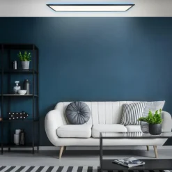 Plafonnier Brilliant Everett LED Noir, 1 lumière, Télécommandes, Changeur de couleurs