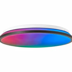 Luminaires Brilliant Éclairage Led|Plafonnier Brilliant Heida LED Noir, Blanc, 1 lumière, Télécommandes, Changeur de couleurs