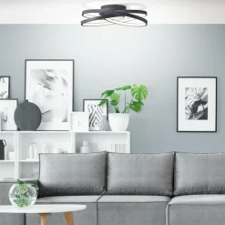 Luminaires Brilliant Éclairage Led|Plafonnier Brilliant Labyrinth LED Noir, 1 lumière