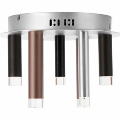 Luminaires Brilliant Éclairage Led|Plafonnier Brilliant Living Cembalo LED Brun, 7 lumières
