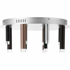 Luminaires Brilliant Éclairage Led|Plafonnier Brilliant Living Cembalo LED Brun, 12 lumières