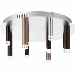 Luminaires Brilliant Éclairage Led|Plafonnier Brilliant Living Cembalo LED Brun, 12 lumières