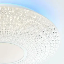 Luminaires Brilliant Éclairage Led|Plafonnier Brilliant Lucian LED Blanc, 1 lumière, Télécommandes, Changeur de couleurs