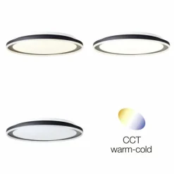 Luminaires Brilliant Éclairage Led|Plafonnier Brilliant Pederson LED Noir, Blanc, 1 lumière, Télécommandes