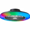 Plafonnier Brilliant Salerno LED Noir, 1 lumière, Télécommandes