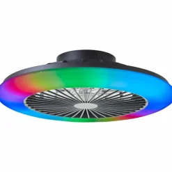 Plafonnier Brilliant Salerno LED Noir, 1 lumière, Télécommandes