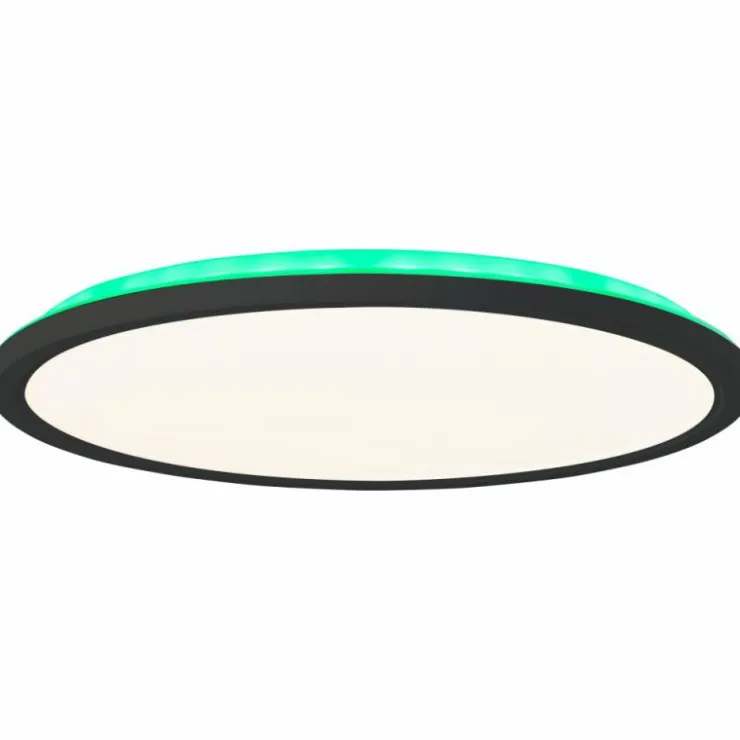 Luminaires Brilliant Éclairage Led|Plafonnier Brilliant Saltery LED Noir, Blanc, 1 lumière, Télécommandes, Changeur de couleurs