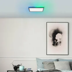 Luminaires Brilliant Éclairage Led|Plafonnier Brilliant Saltery LED Blanc, 1 lumière, Télécommandes, Changeur de couleurs