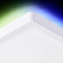Luminaires Brilliant Éclairage Led|Plafonnier Brilliant Saltery LED Blanc, 1 lumière, Télécommandes, Changeur de couleurs