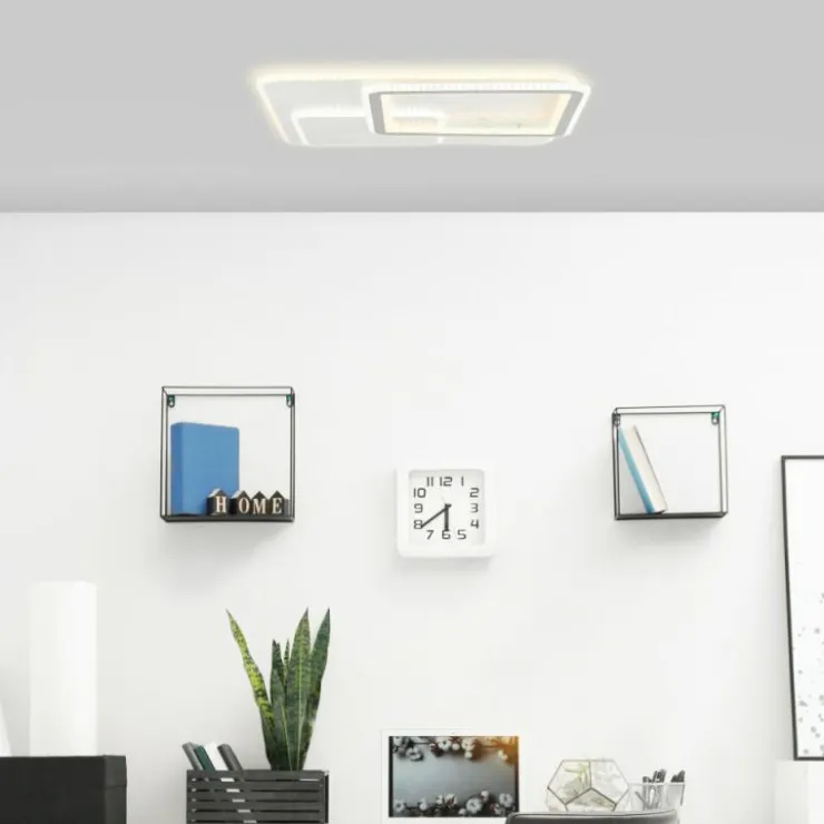 Luminaires Brilliant Éclairage Led|Plafonnier Brilliant Savare LED Gris, Blanc, 1 lumière, Télécommandes
