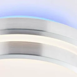 Luminaires Brilliant Éclairage Led|Plafonnier Brilliant Vilma LED Argenté, 1 lumière, Télécommandes, Changeur de couleurs