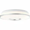 Luminaires Brilliant Éclairage Led|Plafonnier Brilliant Visitation LED Argenté, 1 lumière, Télécommandes, Changeur de couleurs