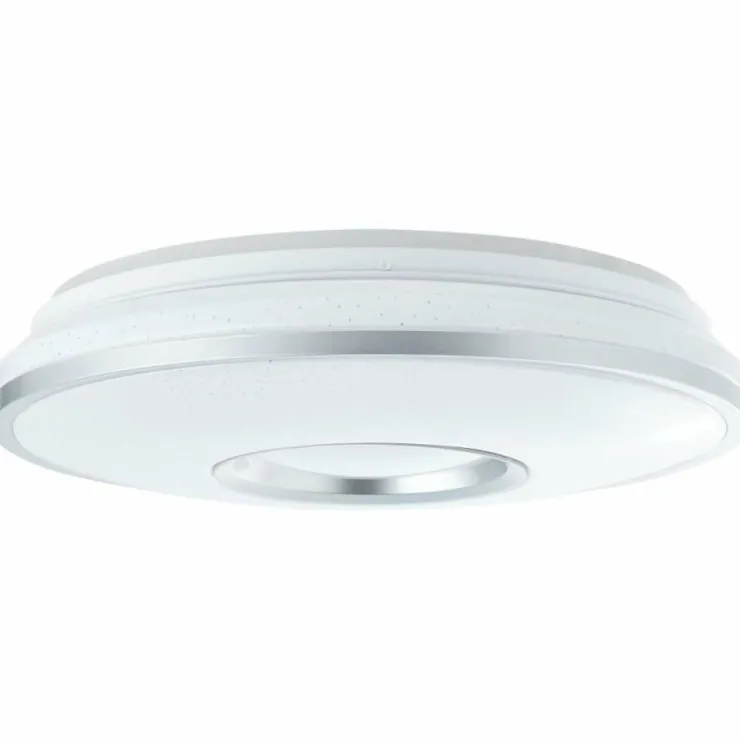 Luminaires Brilliant Éclairage Led|Plafonnier Brilliant Visitation LED Argenté, 1 lumière, Télécommandes, Changeur de couleurs