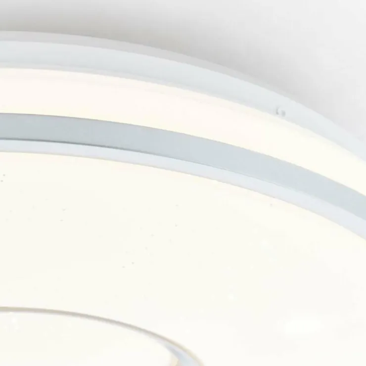 Luminaires Brilliant Éclairage Led|Plafonnier Brilliant Visitation LED Argenté, 1 lumière, Télécommandes, Changeur de couleurs