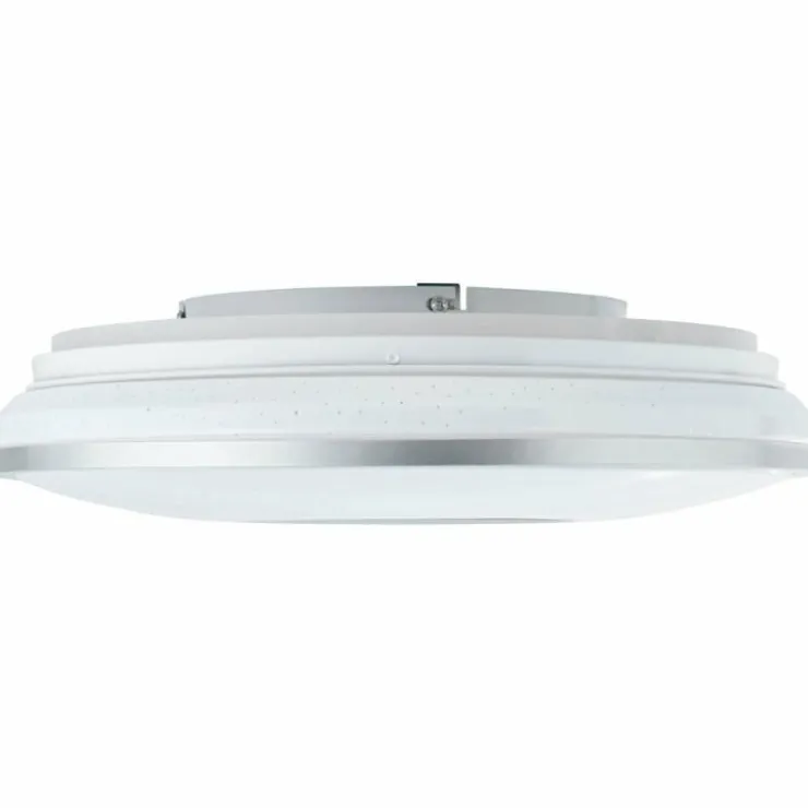 Luminaires Brilliant Éclairage Led|Plafonnier Brilliant Visitation LED Argenté, 1 lumière, Télécommandes, Changeur de couleurs