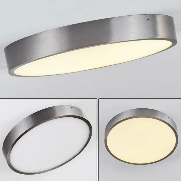 hofstein Éclairage Led|Plafonnier Broglen LED Nickel mat, 1 lumière