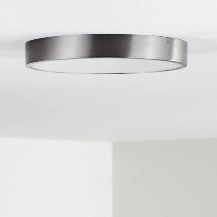 hofstein Éclairage Led|Plafonnier Broglen LED Nickel mat, 1 lumière