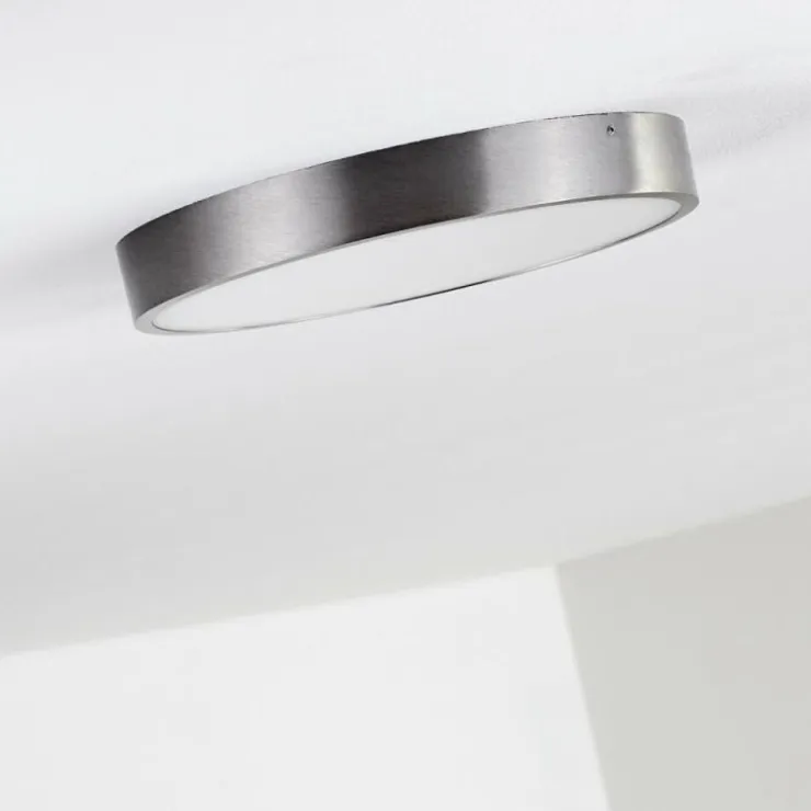 hofstein Éclairage Led|Plafonnier Broglen LED Nickel mat, 1 lumière