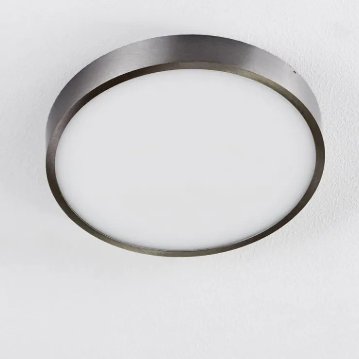 hofstein Éclairage Led|Plafonnier Broglen LED Nickel mat, 1 lumière