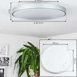 hofstein Éclairage Led|Plafonnier Buris LED Argenté, 1 lumière, Télécommandes