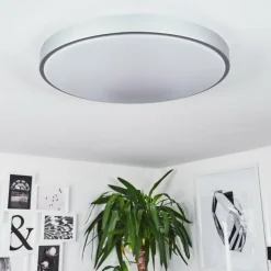 hofstein Éclairage Led|Plafonnier Buris LED Argenté, 1 lumière, Télécommandes