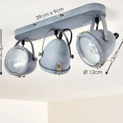 hofstein Spots Et Projecteurs|Plafonnier Butikon Gris, 3 lumières