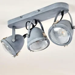 hofstein Spots Et Projecteurs|Plafonnier Butikon Gris, 3 lumières