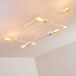 hofstein Plafonniers|Plafonnier Cahaba Blanc, 8 lumières