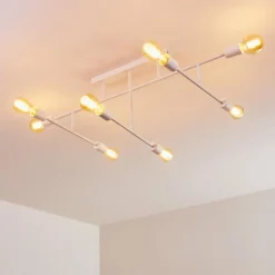hofstein Plafonniers|Plafonnier Cahaba Blanc, 8 lumières