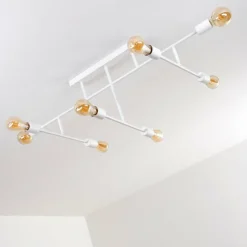 hofstein Plafonniers|Plafonnier Cahaba Blanc, 8 lumières