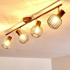 hofstein Spots Et Projecteurs|Plafonnier Cancun Brun, 4 lumières