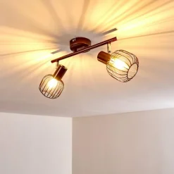 hofstein Spots Et Projecteurs|Plafonnier Cancun Brun, 2 lumières